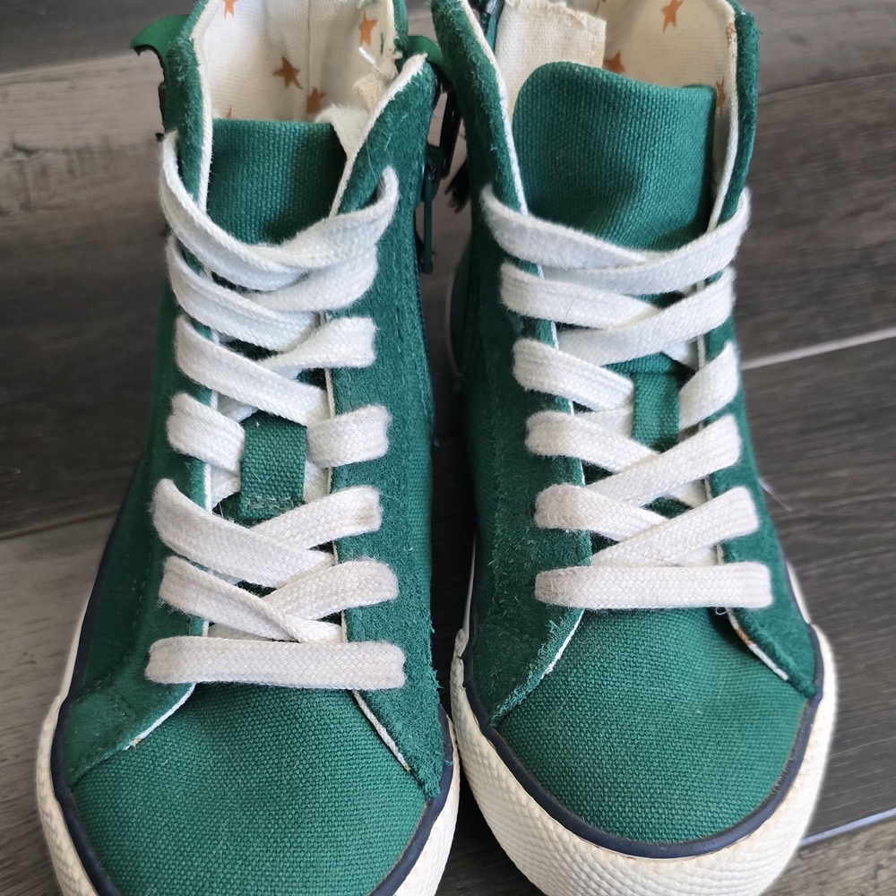 Mini Boden Green Dragon High-Top Sneakers
